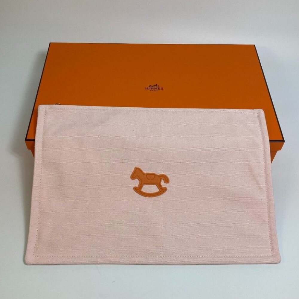 HERMES accessory case Adada Dot GM flat Pouch cotton pink - Picture 11 of 11